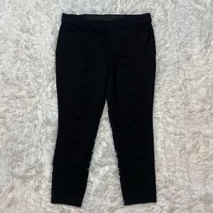 Anne Klein Black Pull On Stretch Cropped Pants Womens Size M Pockets Leggings